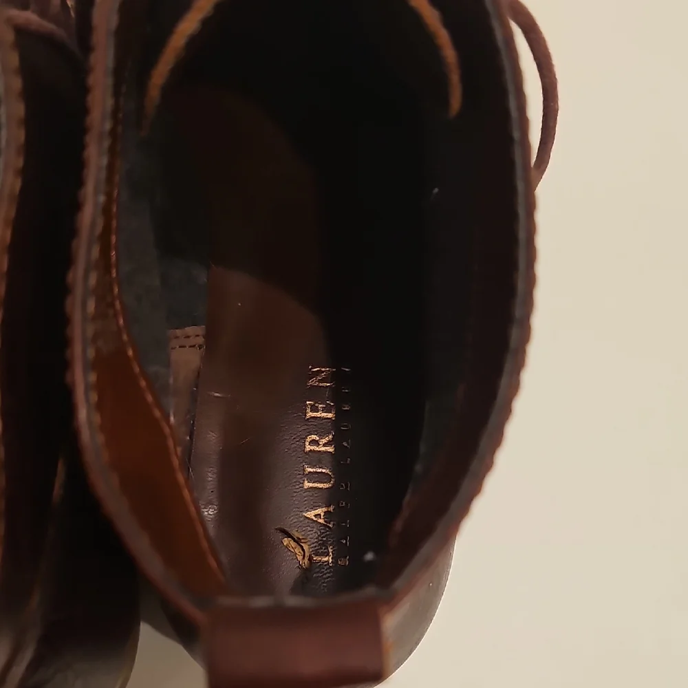 Women's Ralph Lauren Malva Burgandy / Brown Ankle Booties - Picture 6 of 10